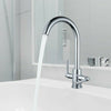 Kitchen Tap Sink Mixer 2 Lever Tap Swivel Modern Chrome Basin Water Fall Taps