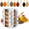 Revolving Rotating Steel 12/16 Jar Spice Rack Storage Glass Jars & Chrome Lids