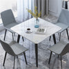 Industrial Dining Table Marble Effect Top Kitchen Eating Table 4 Seater Home