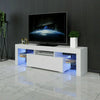 Modern TV Unit Stand Cabinet White Sideboard High Gloss Door Matt Body LED Wood