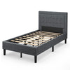 Single Size Upholstered Bed Frame Button-Tufted Soft Bed Platform w/ Headboard