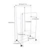 White Elegant Garment Dual Clothes Rack Rail Rolling Hanging Shelf Closet Storag