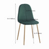 4x Green Velvet Dining Chairs Wooden Metal Legs&White Marble Glass Dining Table