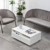 White Modern High Gloss Coffee Table with 4 Drawer Storage Sofa Side End Table