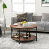 Round Coffee Table Sofa Table Cocktail Table with Storage Shelf for Living Room