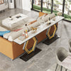 120cm Console Table Hall Marble Tabletop Geometric Base Accent Desk Storage