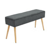 Hallway Bed End Bench Fabric Padded Seat Long Stool Dining Bench Wooden Legs