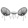 Three-Piece Rattan Garden Furniture 2 Seat Bistro Table Chair Outdoor Patio Set