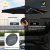 300 cm Solar Patio Umbrella 112 LED Lighted Umbrella Outdoor Table Umbrella