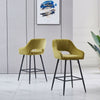 2X Bar Stools Velvet Bar Chairs Metal Legs Breakfast Bar Pub Chair Kitchen Home