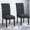 2/4/6x Fabric Button Tufted Dining Chairs Upholstered Kitchen Dining Room Grey