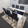Dining Table Set and 6 4 black white Leather chairs kitchen table set of 4 or 6