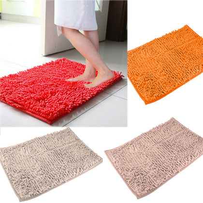 Bath Mat Non-slip Bathroom Rug Fashion Soft Shaggy Microfiber Floor Mat UK