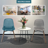 Set of 4 Dining Chairs Wooden Legs Tulip Plastic Chairs Set Kitchen Home Office