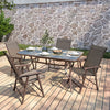 Glass Table & Chairs Set Garden Parasol Patio Coffee Table with Folding Chair UK