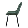 2x Green Dining Chairs Faux Leather/ PU Restaurant Dining Room Furniture Chair