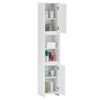 Wood Bathroom cabinet mirror 2 Door 6 Shhelf Storage Unit Free Standing modern