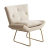 Stylish Accent Chair for Living Room Velvet Armchair Occasional Tub Chairs Cream
