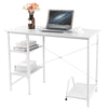 Computer Desk PC Table Workstation Home Office with 2 Shelves Walnut/White