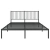 Metal Bed Frame with Headboard Black 150x200 5FT King Size Z2K6
