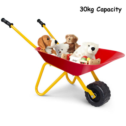Kids Metal Wheelbarrow Garden Outdoor Wheel barrow Children Play Toy Fun Gift