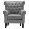 Chesterfield Queen Anne Style Armchair Lounge Sofa Deep Button Chair Fabric Seat