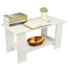 2 Tier Modern Coffee Table Rectangle Wood Living Room Tables with Storage Shelf
