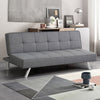 3 Seater Convertible Fabric Sofa Bed Adjustable Lounger Grey Cushioned Sofabed
