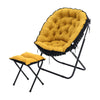 Folding Camping Moon Chair Portable Indoor Outdoor Cushioned Chair + Footstool