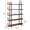5-Tier Industrial Bookshelf Vintage Bookcase Wooden ladder shelf plant stand
