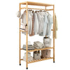 Upgrade Rolling Clothes Rail Hanging Garment Rack Stand 2Tier Shoe Storage Shelf