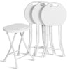 Folding Stool Set of 4 Foldable Stool Chair Portable Collapsible Stool White