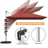 3M Patio Offset Umbrella Cantilever Parasol w/ Cross Base Tilting Market Parasol