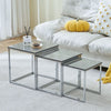 Nest Of 3 Nested Nesting Tables Side End Coffee Table Wooden for Living Room