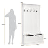 3-in-1 Hall Tree Shoe Storage Bench & Coat Rack Entryway Storage 5 Double Hooks