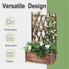 Solid Wood Lattice Planter Flowerpot Trellis Climbing Rectangular Plant Box Yard