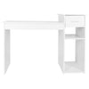 White Wooden Computer Desk Laptop PC Table Shelves Home Office Workstation