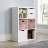 Chunky Storage Cube 6 Shelf Bookcase Wooden Display Unit Organiser White