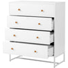 Large Chest of Drawers White 4 Drawers Bedroom Hallway with Wide Storage Space