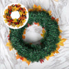 40CM LED Fall Door Pumpkin Wreath Autumn Maple Leaf Garland Halloween Home Decor