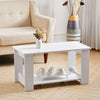 White Finish 80/100/120cm Coffee Table MDF Wood Effect Legs LivingRoom Furniture