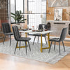 Dining Table and Chairs Set 4 Marble Effects Kitchen Table Chairs w/ Metal Legs