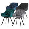 2 Swivel Velvet Dining Chairs Rotatable Metal Legs Kitchen Chairs CLIPOP Modern