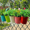 10 Pack Hanging Flower Pot Balcony Deck Wall Fence Plant Planting Barrel Planter
