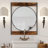Farmhouse Wall Mirror Round Bathroom Vanity Square Frame Accent Bedroom Mirror
