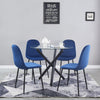 2/4/6pcs Faux Leather Velvet Fabric Dining Chairs Metal Chromed Legs Dining Room