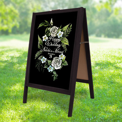 Large Heavy Duty Wood Chalkboard A Frame Board Sandwich Pavement Sign Waterproof