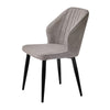 2 Modern Grey Dining Chairs Ergonomics Striped Seat Metal Legs Kichen Chairs