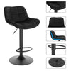 1/2x Bar Stool Swivel Gas Lift Chair w/ Backrest Footrest Barstool Kitchen Pub