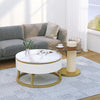 Nesting Coffee Tables Set of 2 Modern Rotatable Side End Tables Living Room BT